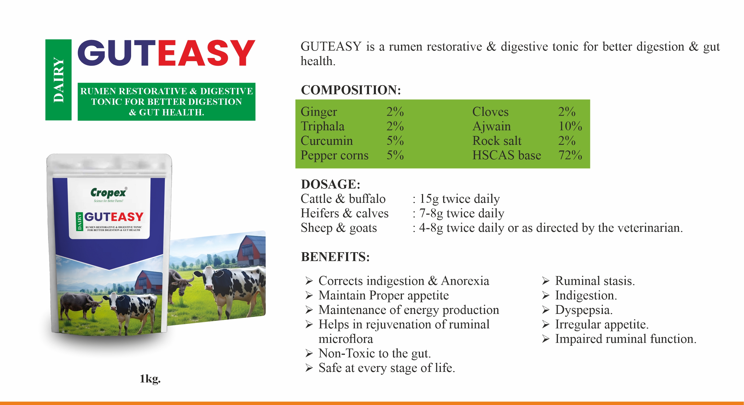 Dairy Feed Supplements| Cropex - Best Organic Agri Product